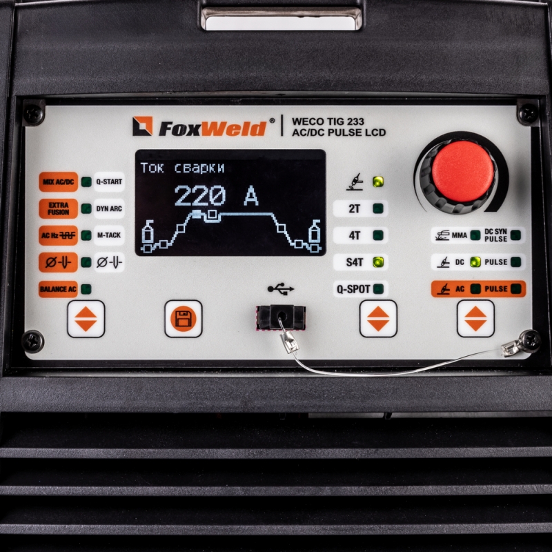 Аппарат аргонодуговой сварки FoxWeld Weco TIG 233 AC/DC Pulse LCD, 9141