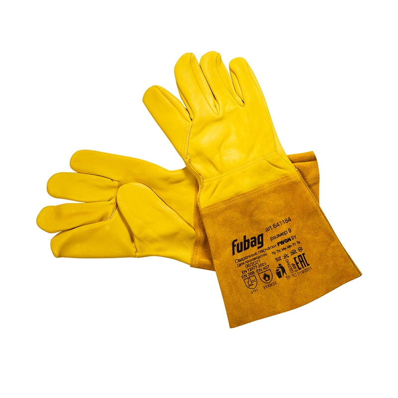 Сварочные краги Fubag FWGN 9Y TIG 641184 без подкладки желтые 1150₽