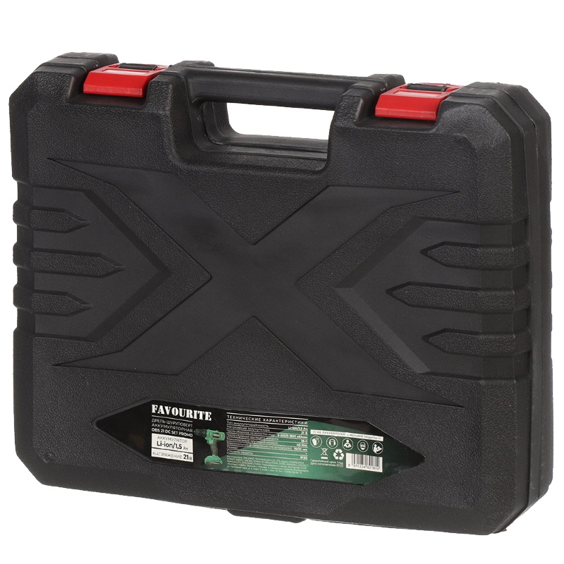 Дрель-шуруповерт аккумуляторная Favourite 158121021-1, OBS 21 DC SET PROMO, 21 В, 2* 1.5Ач