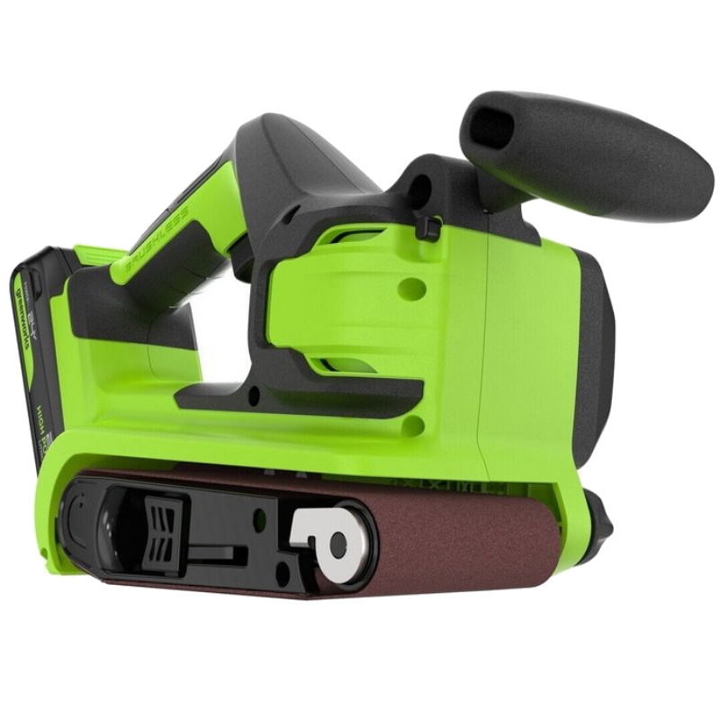 Ленточная шлифовальная машина аккумуляторная Greenworks G24BS 3100607CUA, 24V, б/щет, 75х457 мм, 259 м/мин, 1х2Ач, ЗУ, коробка в Вологде