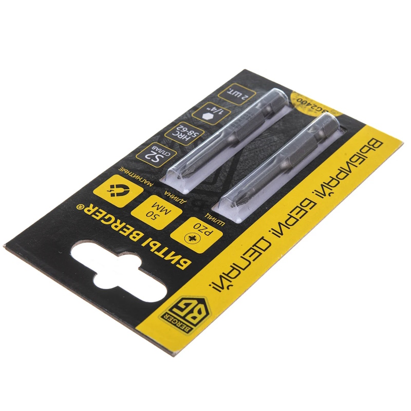 Биты магнитные Berger BG2400, PZ0x50мм, 2 шт, S2 в Иваново