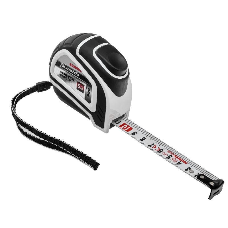 Рулетка Matrix Autostop PRO 32551, 5 м х 19 мм, двухкомпонентный корпус, автоматическая фиксация в Туле