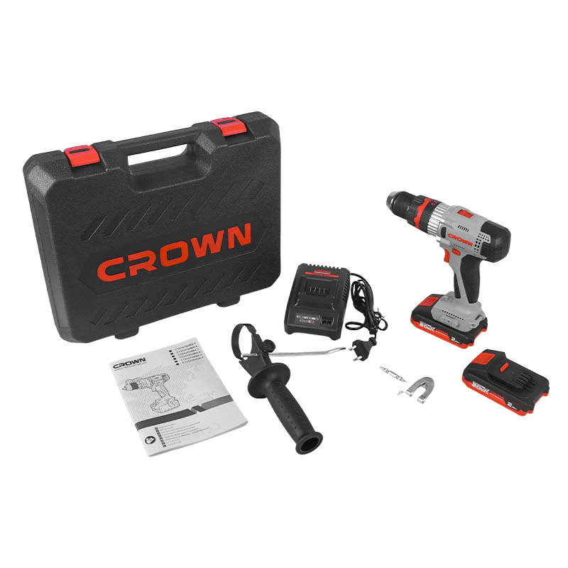 Аккумуляторная ударная дрель-шуруповерт Crown CT21075HMX-2 BMC в Коврове