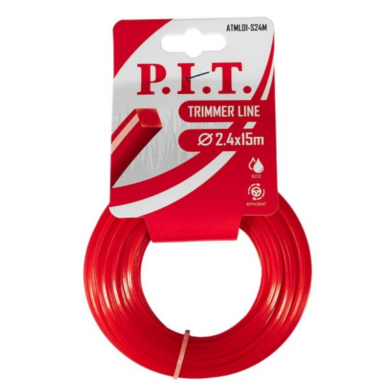 Леска для триммера P.I.T. ATML01-S24M, квадрат 15 м x 2,4 мм, картон