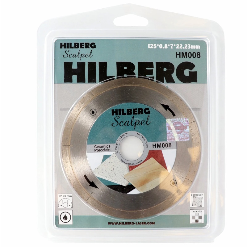 Диск алмазный отрезной Hilberg Scalpel HM008, 125*22.23, 0.8 mm  в Коврове