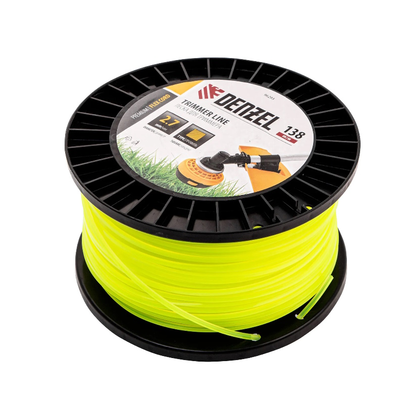 Леска для триммера Denzel FLEX CORD 96293, квадрат, 2,7м х 138м, на DIN катушке  в Иваново