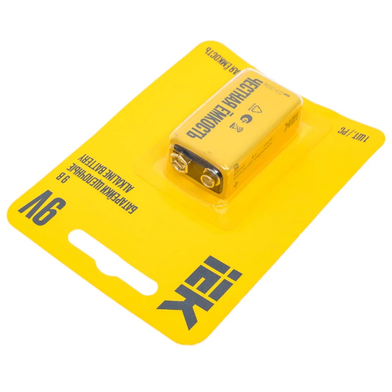 Батарейка щелочная IEK Alkaline 6LR61 ABT-6LR619V-OP-L01, 9V, 1шт., блистер