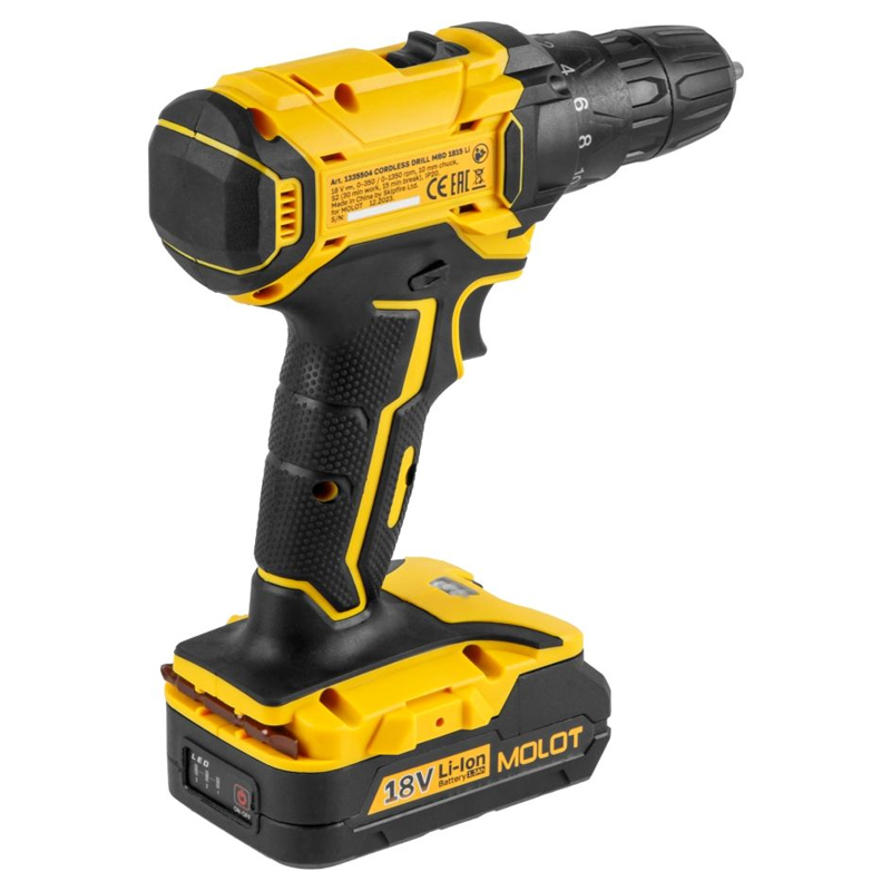 Аккумуляторная дрель-шуруповерт Molot MBD 1815 Li 1335504 в чемодане