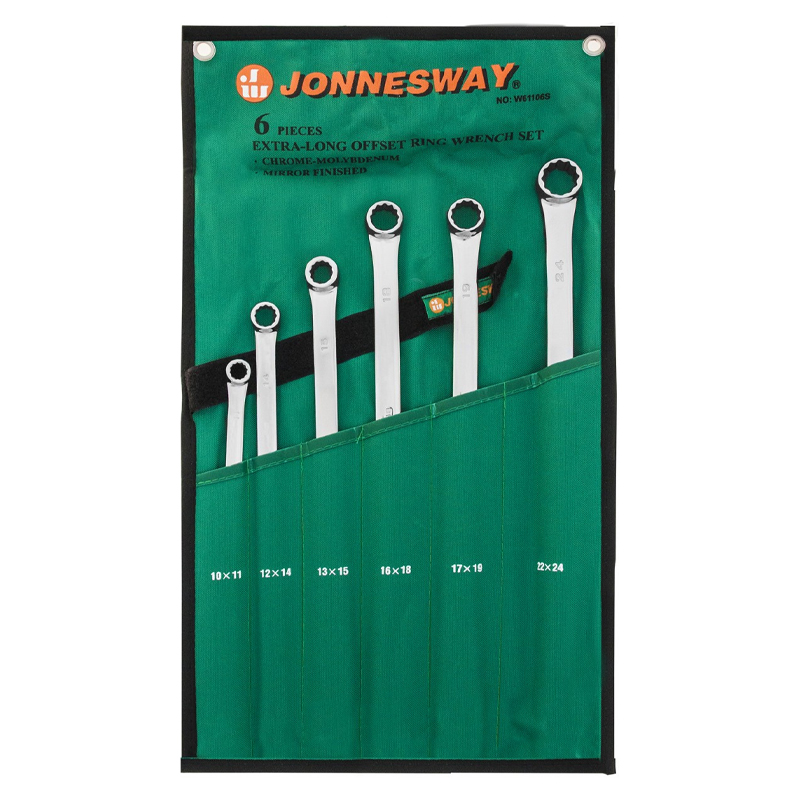 Набор ключей гаечных Jonnesway W61106S 048884 накидных удлиненных CrMo в сумке, 10-24 мм, 6 предметов во Владимире