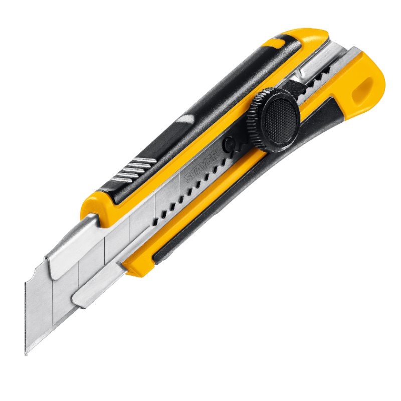 Нож с винтовым фиксатором Stayer HERCULES-25 09147 25 мм 247₽