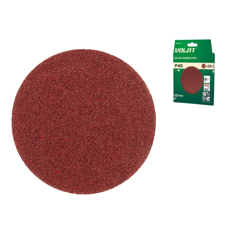 Шлифлист Волат 80011-40 125 мм круг Р40 для дерева 10 штук 97₽