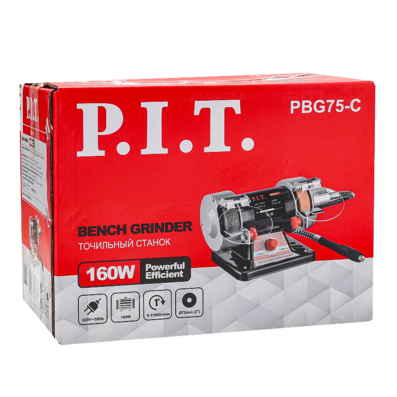 Станок точильный электрический P.I.T. Мастер PBG75-C (160 Вт, 11000 об/мин) в Угличе