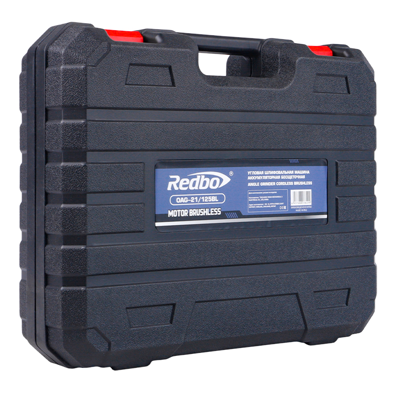 Машина шлифовальная угловая бесщеточная Redbo OAG-21/125BL, 21 В, 1*4 Ач, под Makita LXT