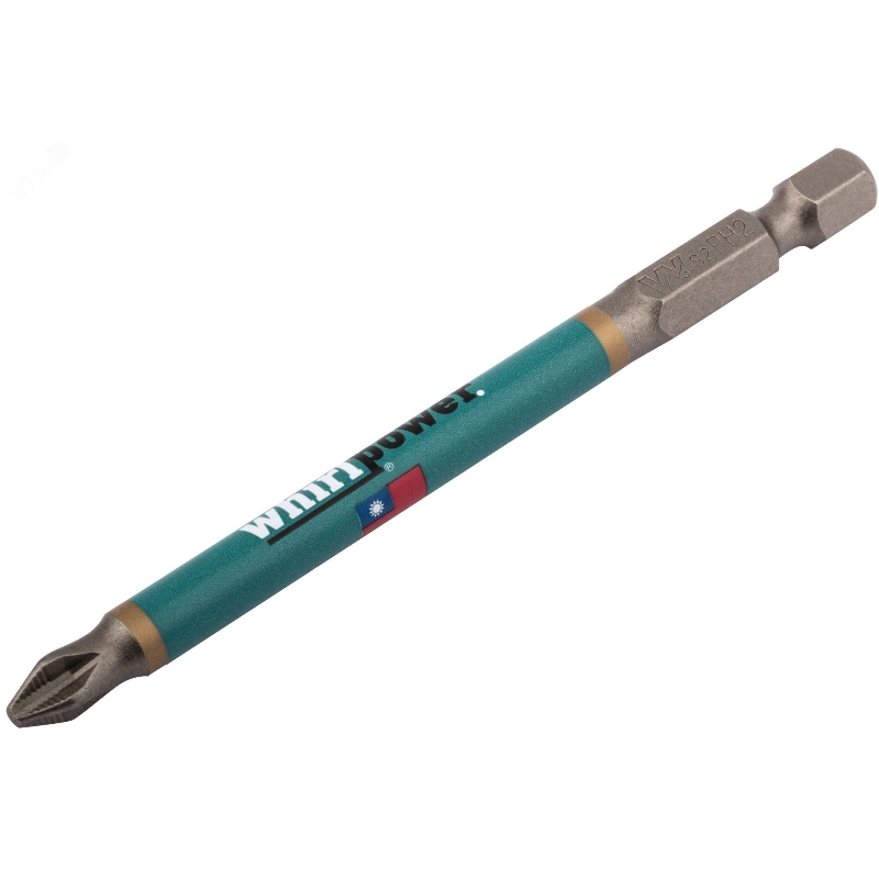Биты Whirlpower 57580, сталь S2, с насечкой, Профи, 90 мм PH2, 10 шт.
