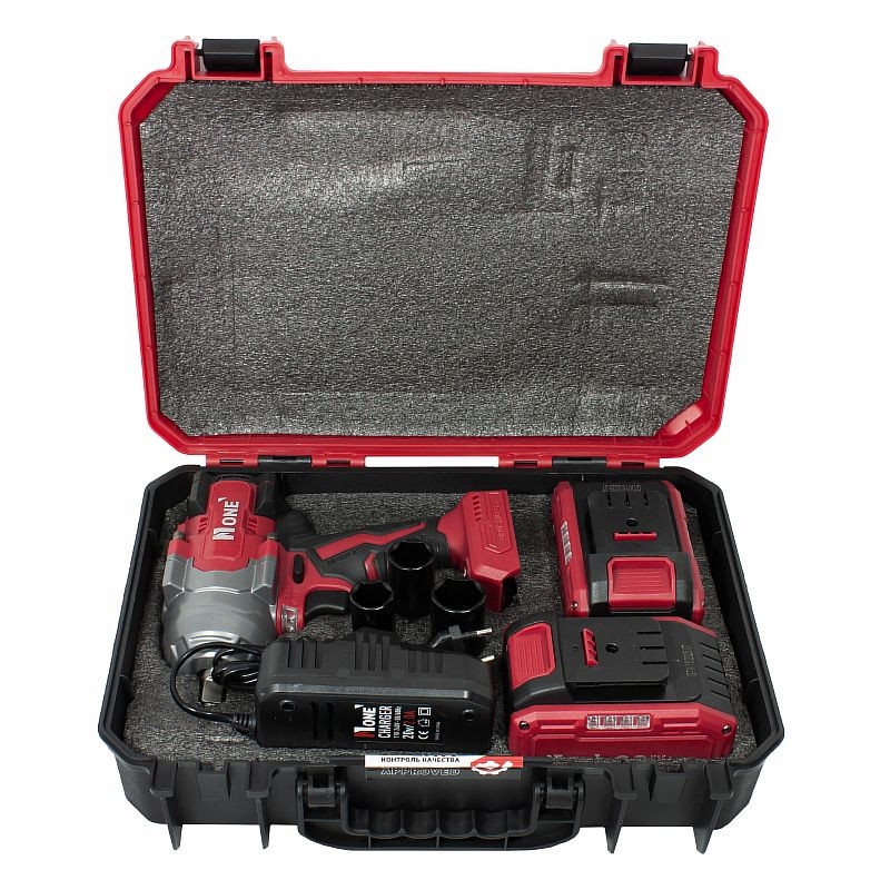 Гайковерт аккамуляторный Number One CIW30/4.0-PRO-BL , бесщеточный, ударный (1200Hm,20V,5.0Ah,2акк,З/У,набор головок,Кейс)