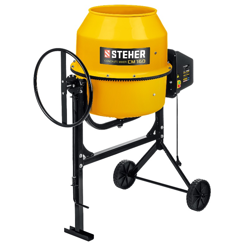 Бетоносмеситель Steher CM-160 с полиамидным венцом, 160 л, 700 Вт