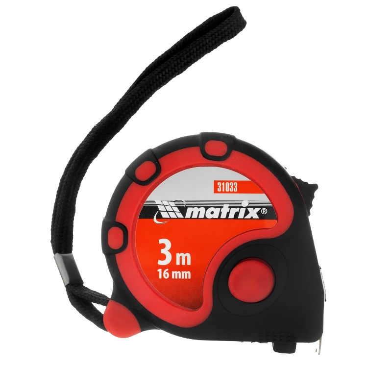 Рулетка Matrix Status 3 fixations 31033, 3 м х 16 мм, двухкомпонентный корпус, 3 фиксации ленты  в Туле
