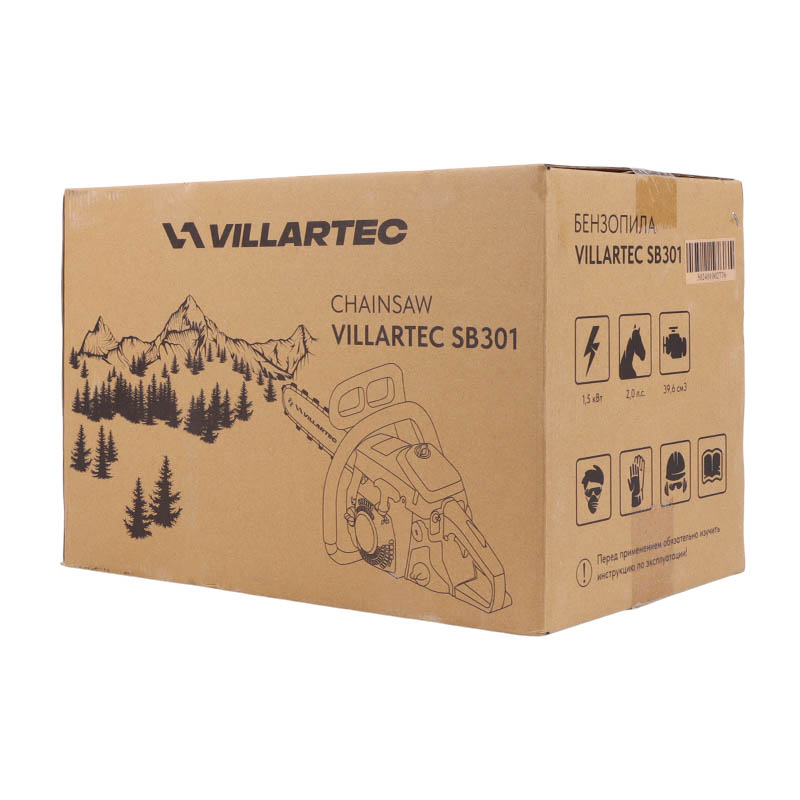 Бензопила Villartec SB301, шина 35 см (14"), цепь 3/8, 1.3 мм, 52 звенья в Коврове