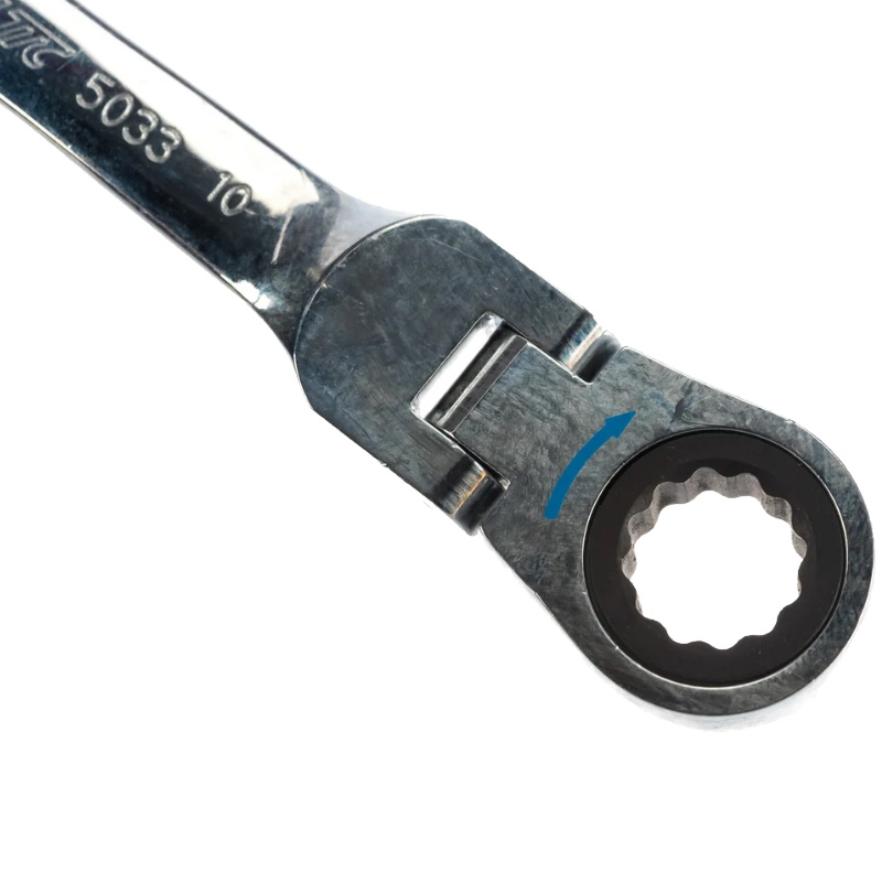 Ключ накидной шарнирный JTC JTC-5033, с трещоткой 8х10, длина 125 мм