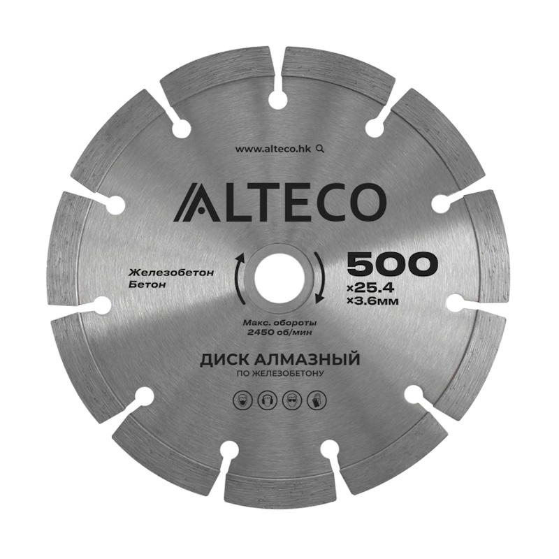 Диск алмазный по желозобену Alteco 66493, 500х25,4 в Твери