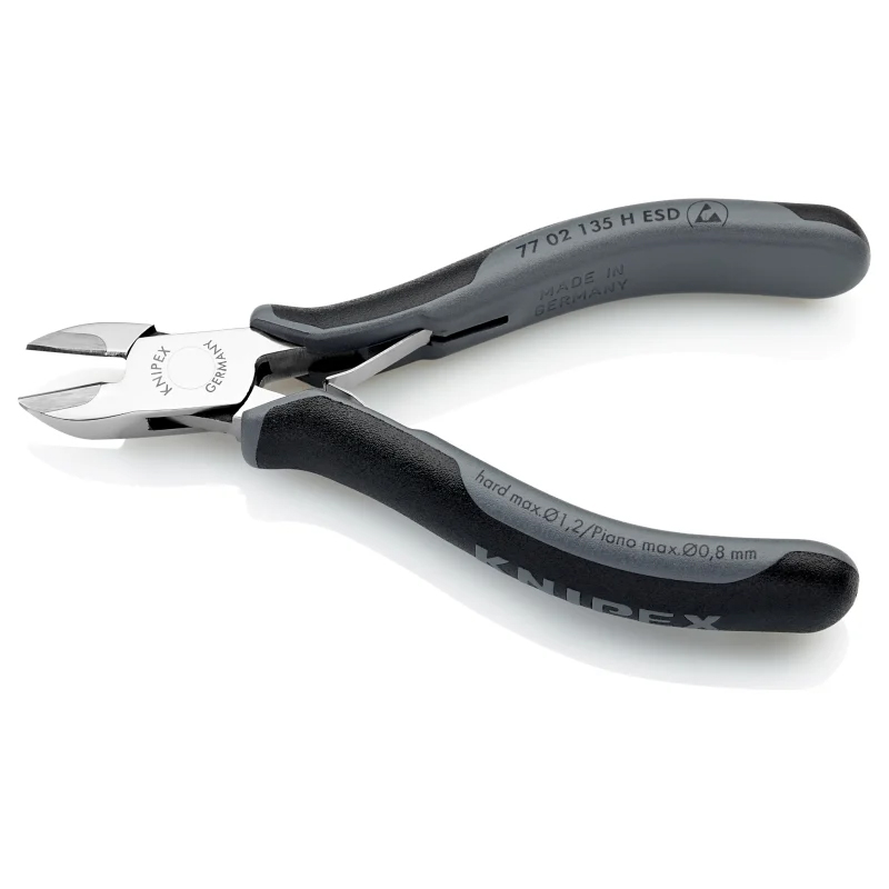 Бокорезы Knipex KN-7702135HESD для электроники с лезвиями из твёрдосплава, округлая головка, 135 мм, 2-комп антистатические ручки в Иваново