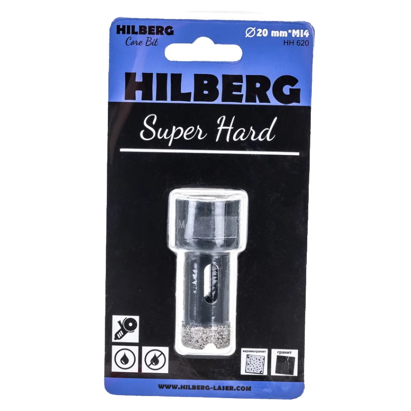 Коронка алмазная Hilberg HH620, 20 мм, Super Hard, M14  в Коврове