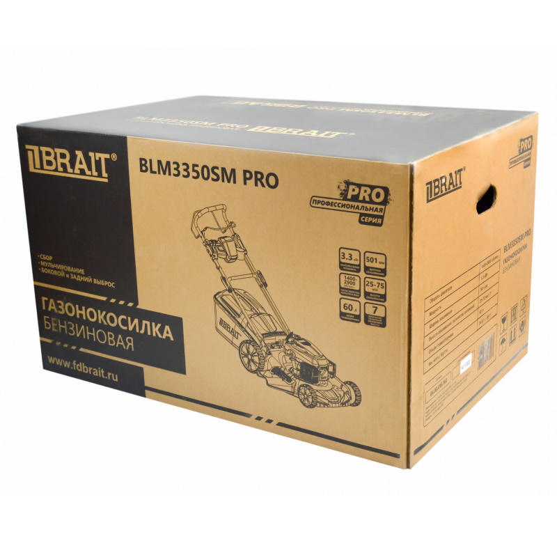 Газонокосилка бензиновая Brait BLM3350SM PRO, ширина скашивания 50,1 см, самоходная06.03.016.102 в Кинешме