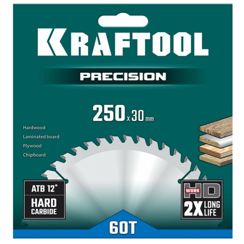 Пильный диск по дереву Kraftool Precision 36952-250-30, 250х30 мм, 60Т в Муроме
