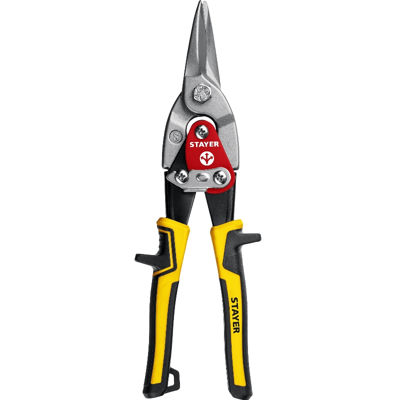 Ножницы по металлу Stayer 23055-S прямой тип длина 250 мм двухкомпонентный материал рукояток 630₽