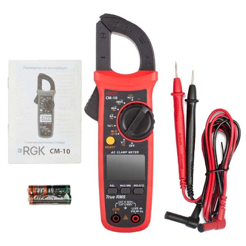 Клещи токоизмерительные RGK CM-10 776417 (переменный ток, емкость, сопротивление) во Владимире