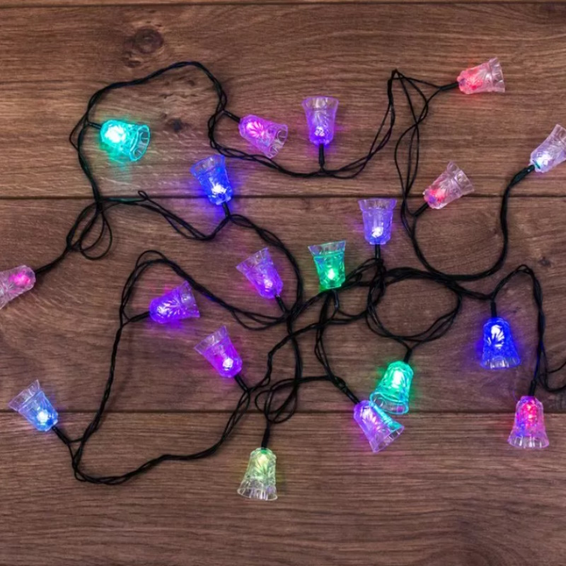 Гирлянда светодиодная "Колокольчики" Neon-Night 303-062 1250835, 2.8м 20LED мульти RGB 2Вт IP20 с контроллером  в Рыбинске