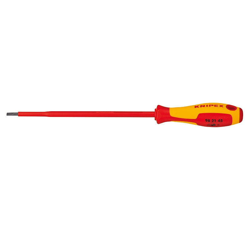 Отвёртка Knipex KN-982145, VDE шлицевая плоская SL 4.5x0.8x180 мм, длина 287 мм, диэлектрическая в Кинешме