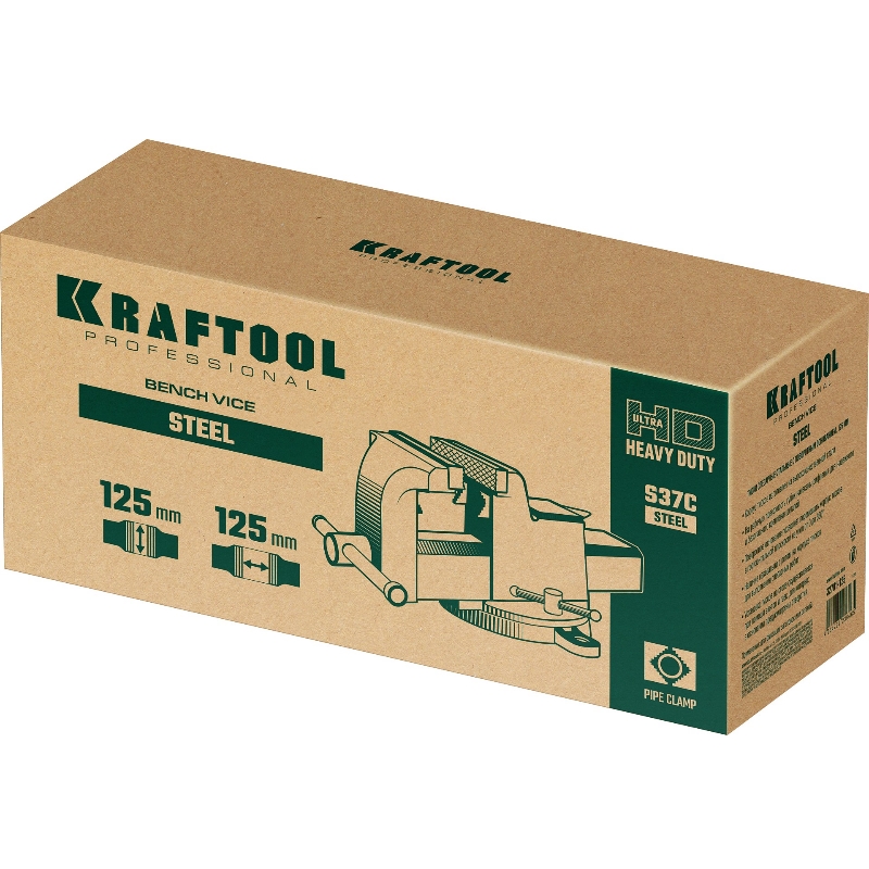 Тиски Kraftool STEEL 32701-125, 125 мм, стальные слесарные в Череповце