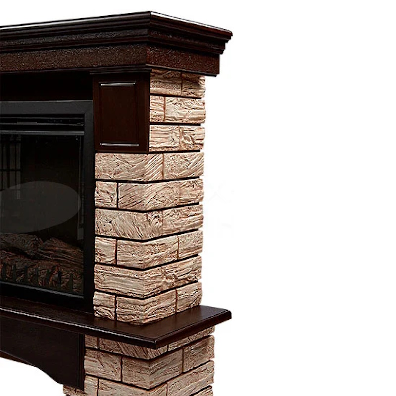 Портал Firelight Forte Wood Classic НС-1292149, камень коричневый, шпон темный дуб в Иваново