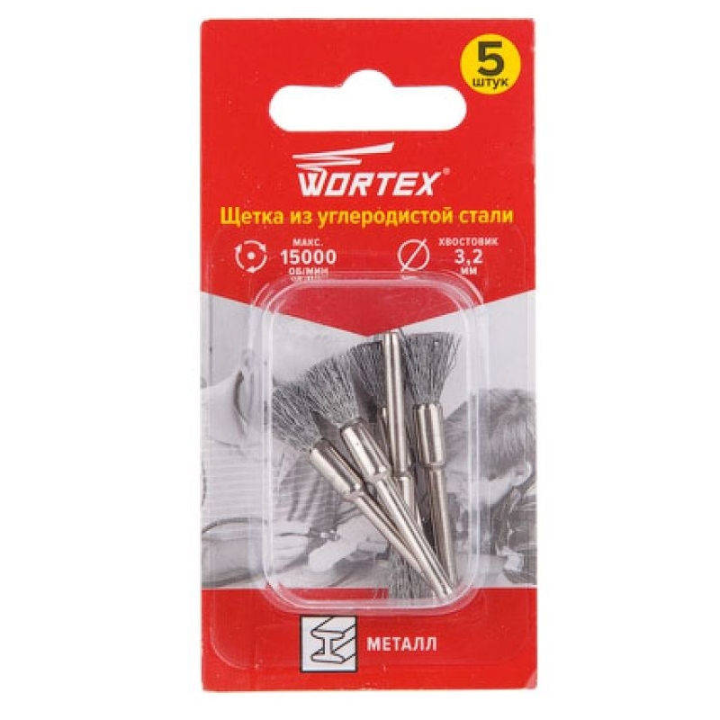 Щетка из углеродистой стали Wortex ETBS3205018, 5 мм
