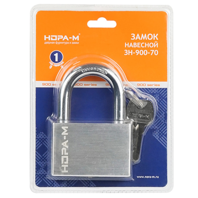 Замок навесной Нора-М ЗН-900 20069, серебро, 70 мм в Муроме