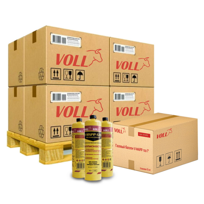Газовый баллон Voll V-MAPP 9.14060, газ 1", 5 коробок (60 баллонов) в Угличе