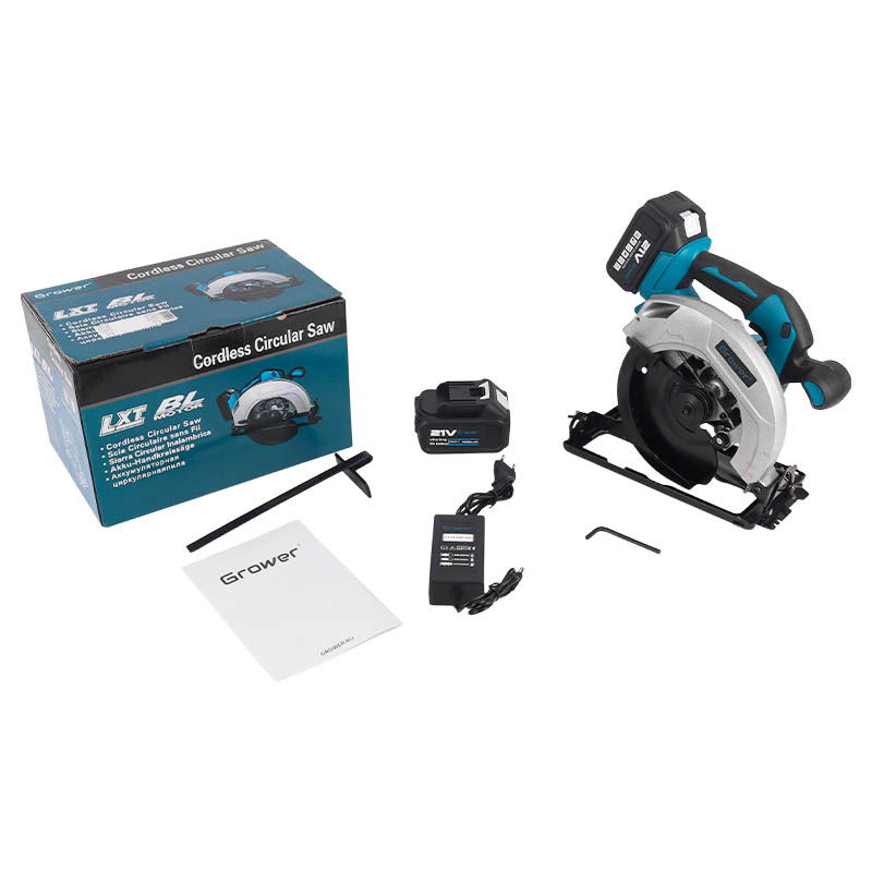 Бесщеточная аккумуляторная дисковая пила Grower DBL27, 185 мм, 21v (под Makita LXT), 4 Ah, аккумулятор 2 шт, З/У в Кинешме