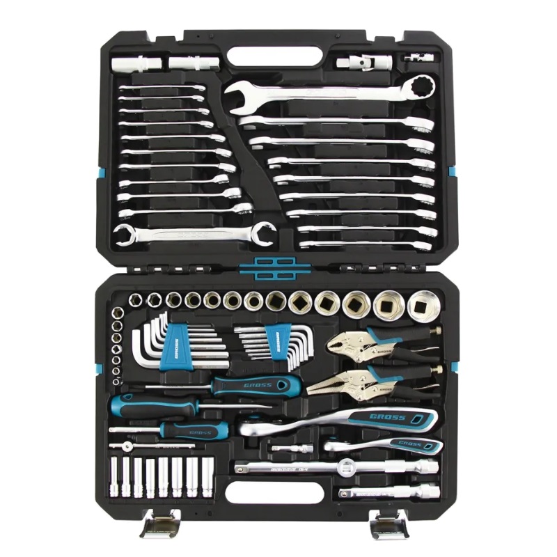 Набор инструментов Gross 14148, 1/4", 1/2", CrV, 120 зубьев, 78 предметов, кейс