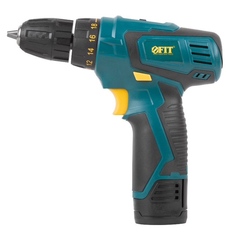 Дрель-шуруповерт аккумуляторная Fit 80179, 12 В, 0-650 об/мин, 15 Нм, 1 (Li-Ion) 1,3 Ач, 1 ч в Вологде