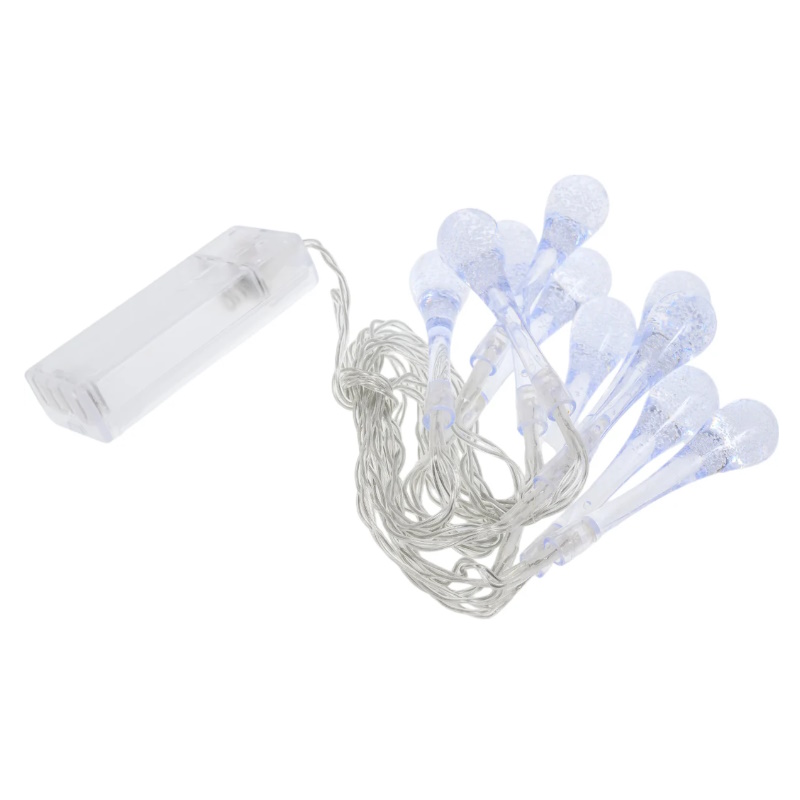 Гирлянда светодиодная Космос "Капельки" KOC_GIR-B112 1757864, 10LED, 1.8+0.3м, теплый белый, акрил в Туле