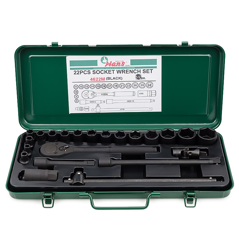 Комплект 6-гранных головок Hans 4622M 8-32 мм 22 предмета Black 10327₽