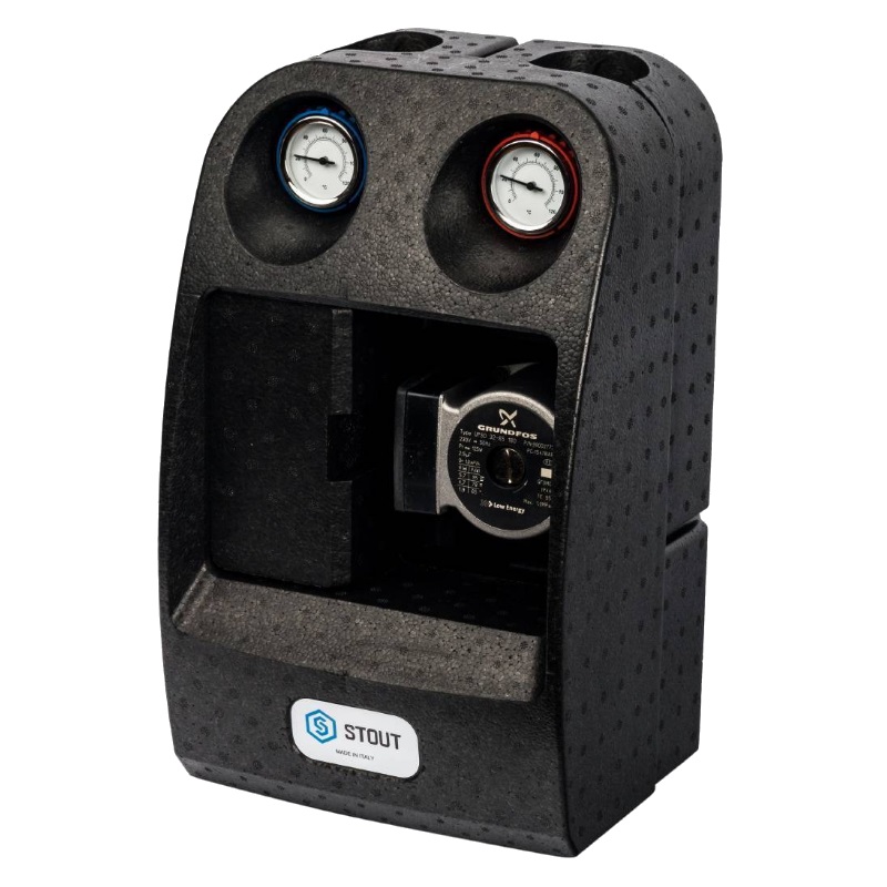Насосная группа Stout SDG-0001-003202, с прямым контуром, 1 1/4", с насосом Grundfos UPSO 32-65 в теплоизоляции DN 32 в Ярославле