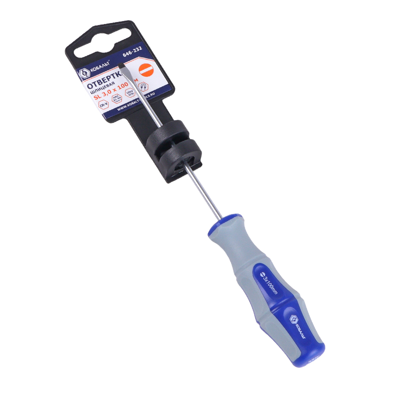 Отвертка Ultra Grip SL 3 х 100 мм CR-V Кобальт 646-232 в Ярославле