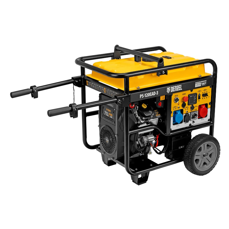 Генератор бензиновый Denzel PS-120EAD-3 946984, 12 кВт,230/400 В, 40 л, разъём ATS, электрический стартер