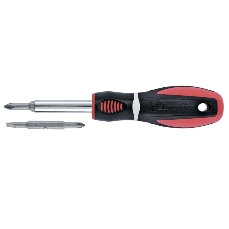 Отвертка комбинированная Matrix 13381, 4 пред., SL5,0 / PH1, SL6,0 / PH2, CrV, 3к рукоятка в Муроме