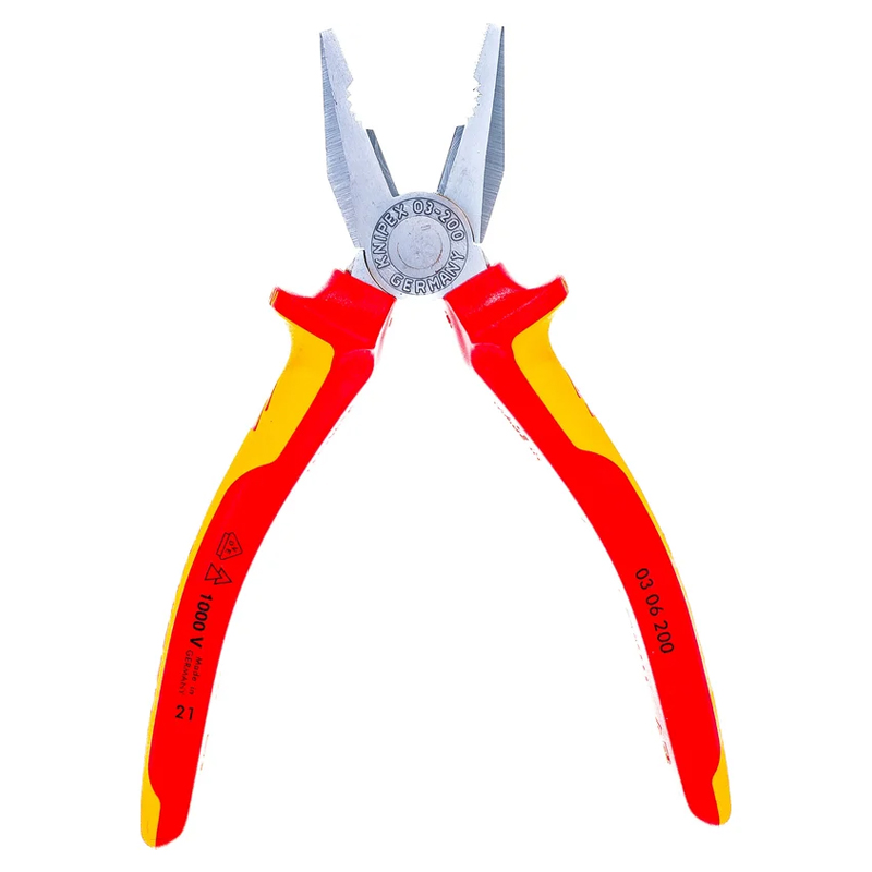 Плоскогубцы комбинированные Knipex KN-0306200SB VDE, 200 мм, хром, 2-комп диэлектрические ручки в Кинешме