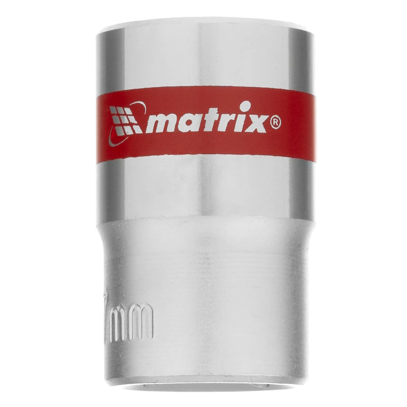 Головка торцевая Matrix 13690, 17 мм, 12-гранная, CrV, под квадрат 1/2", хромированная в Иваново