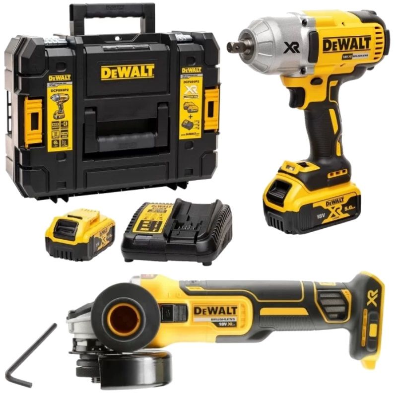 Аккумуляторный ударный гайковерт DeWalt DCF899P2SAG-RK + Аккумуляторная б/щет. УШМ DCG405N-XJ