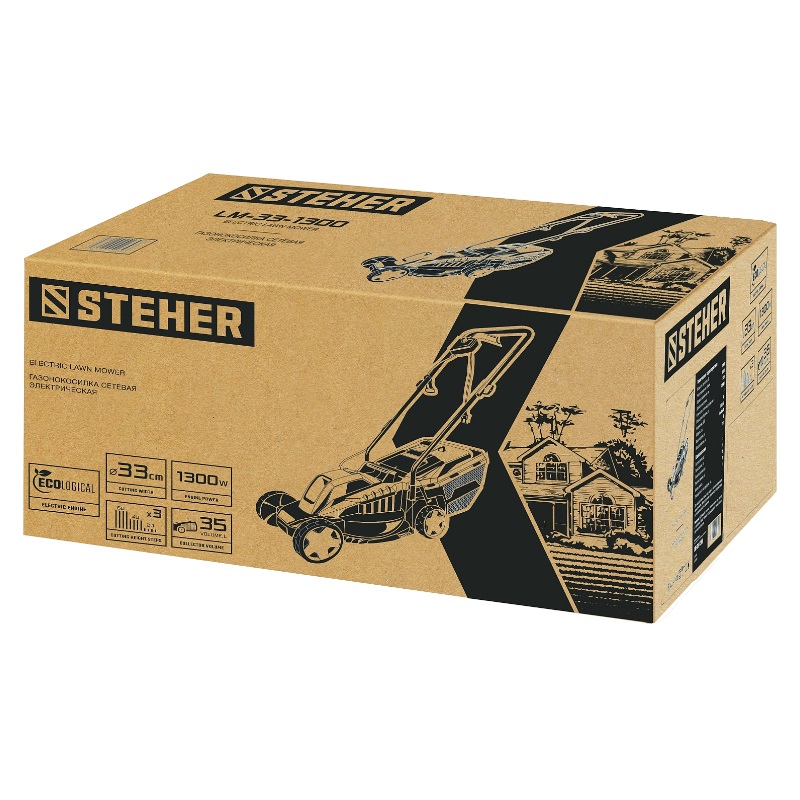 Сетевая газонокосилка Steher LM-33-1300 1300 Вт в Муроме